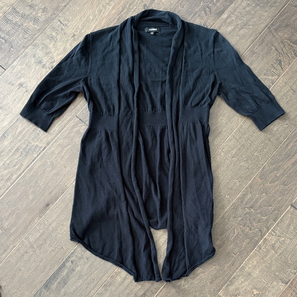 Express Black Open Front Cardigan